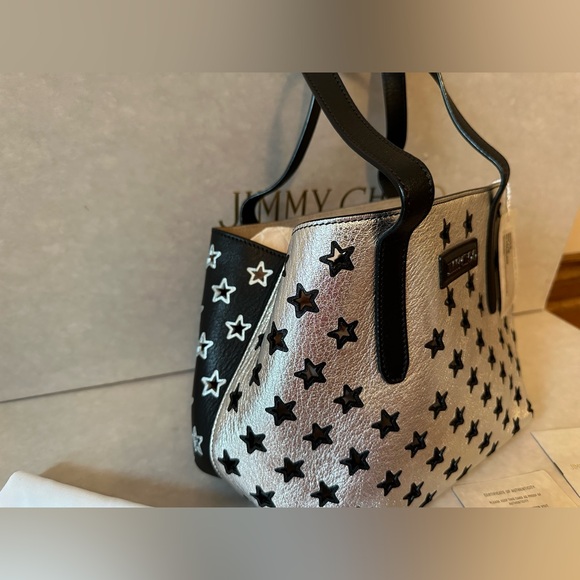 Jimmy choo SOFIA/M NAPPA LEATHER TOTE BAG WITH PERFORATED STARS (NEW) - Picture 7 of 16